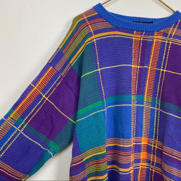 Vintage Nautica Bright Geometric Grandpa Sweater - Picture 3 of 6